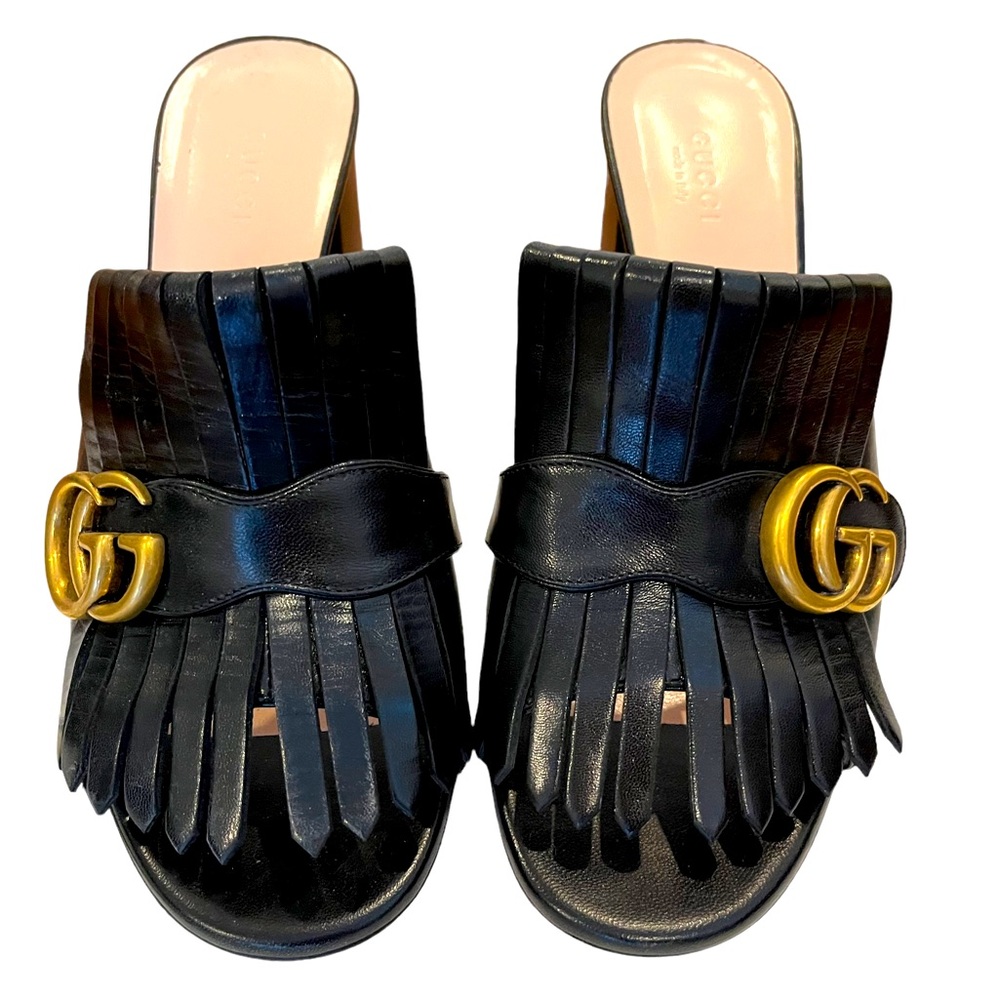 Gucci GG Black Marmont Mules 39